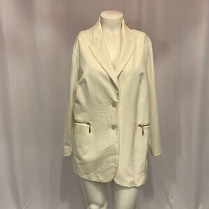 DG2 By Diane Gilman White Jacket Coat Woman Size 3X Brand New With Tag